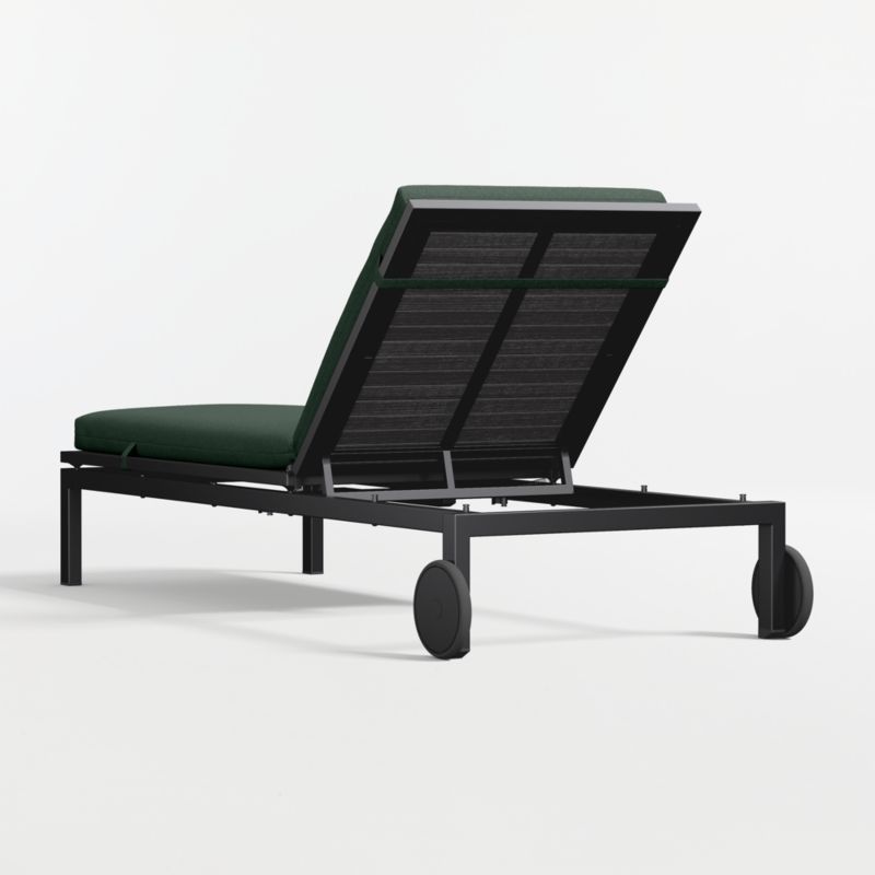 Alfresco Black Metal Outdoor Sun Lounger with Cast Ivy Sunbrella ® Cushion - image 6 of 8