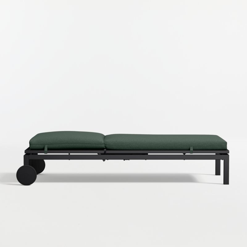 Alfresco Black Metal Outdoor Sun Lounger with Cast Ivy Sunbrella ® Cushion - image 5 of 8