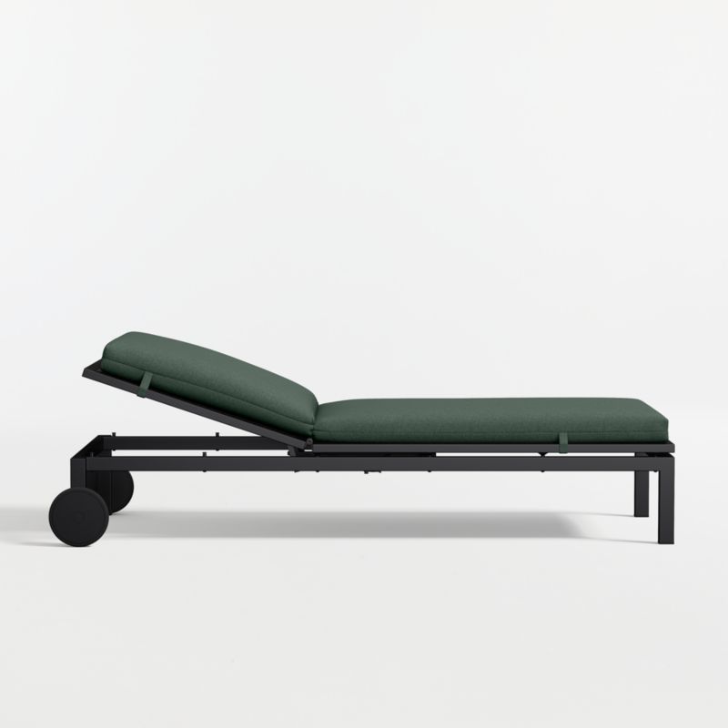 Alfresco Black Metal Outdoor Sun Lounger with Cast Ivy Sunbrella ® Cushion - image 4 of 8