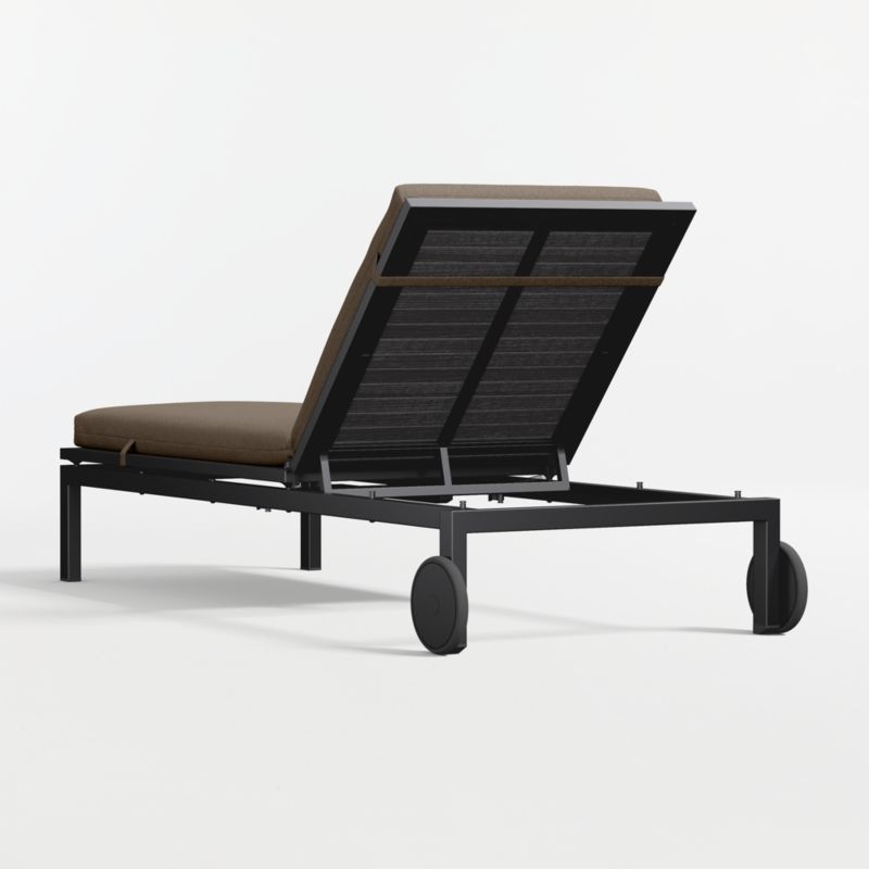 Alfresco Black Metal Outdoor Sun Lounger with Cast Shale Sunbrella ® Cushion - image 6 of 8