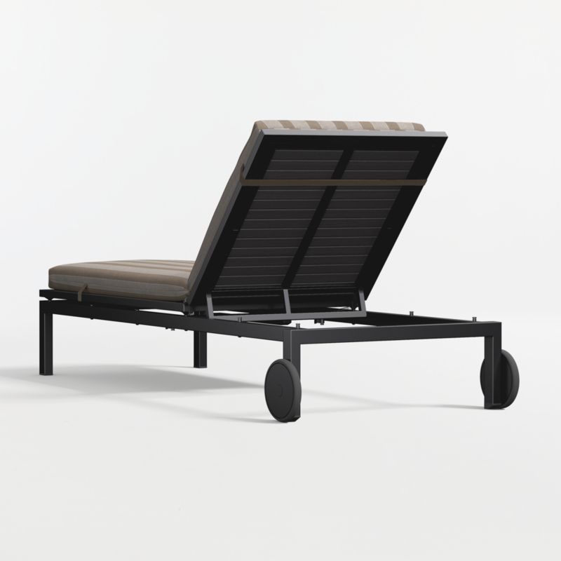 Alfresco Black Metal Outdoor Sun Lounger with Range Dune Stripe Sunbrella ® Cushion - image 6 of 7
