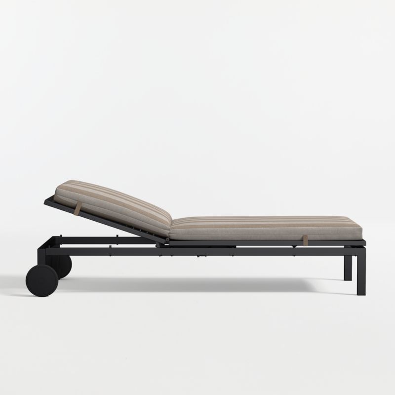 Alfresco Black Metal Outdoor Sun Lounger with Range Dune Stripe Sunbrella ® Cushion - image 4 of 7