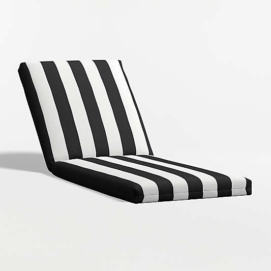 Replacement Alfresco Black and White Cabana Stripe Sunbrella ® Outdoor Sun Lounger Cushion