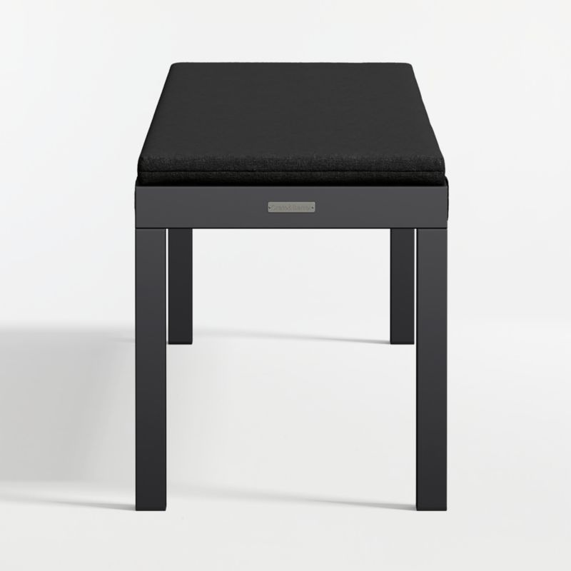 Alfresco Black Metal Outdoor Dining Bench with Canvas Black Sunbrella ® Cushion - image 6 of 7