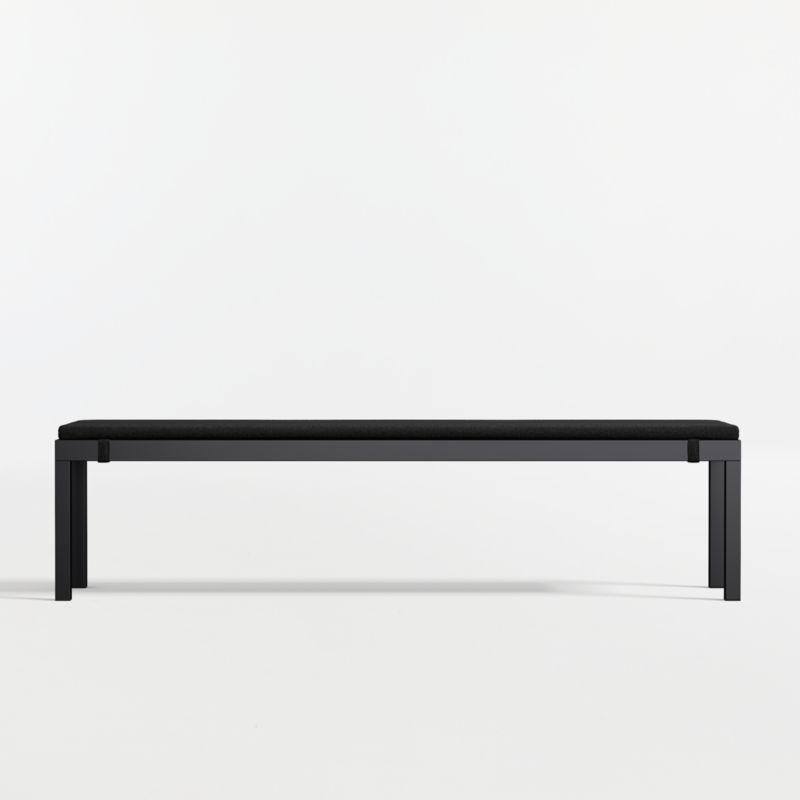 Alfresco Black Metal Outdoor Dining Bench with Canvas Black Sunbrella ® Cushion - image 5 of 7