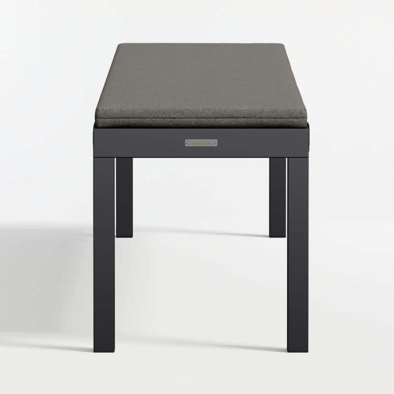 Alfresco Black Metal Outdoor Dining Bench with Canvas Charcoal Sunbrella ® Cushion - image 6 of 7