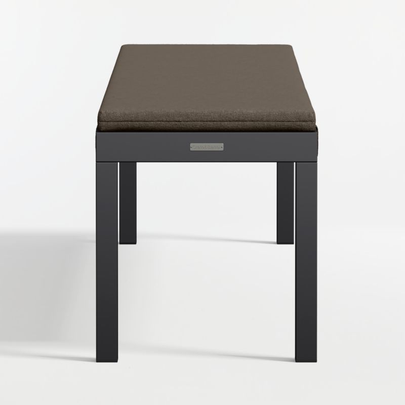 Alfresco Black Metal Outdoor Dining Bench with Canvas Java Sunbrella ® Cushion - image 6 of 7