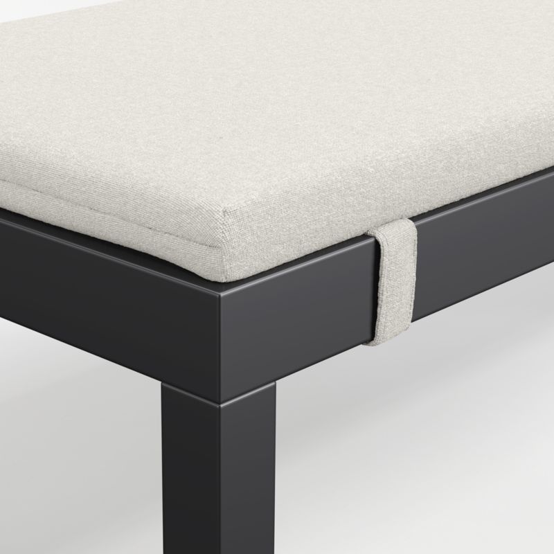 Alfresco Black Metal Outdoor Dining Bench with Canvas Natural Sunbrella ® Cushion - image 7 of 7