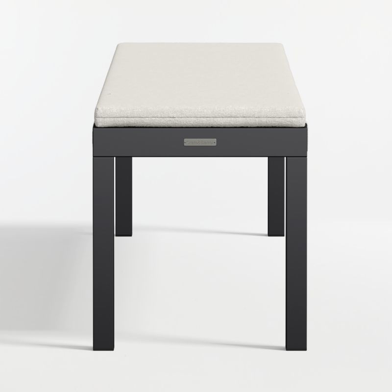 Alfresco Black Metal Outdoor Dining Bench with Canvas Natural Sunbrella ® Cushion - image 6 of 7