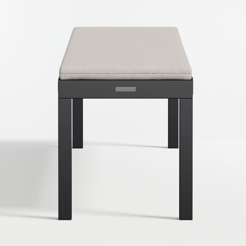 Alfresco Black Metal Outdoor Dining Bench with Cast Ash Sunbrella ® Cushion - image 6 of 7