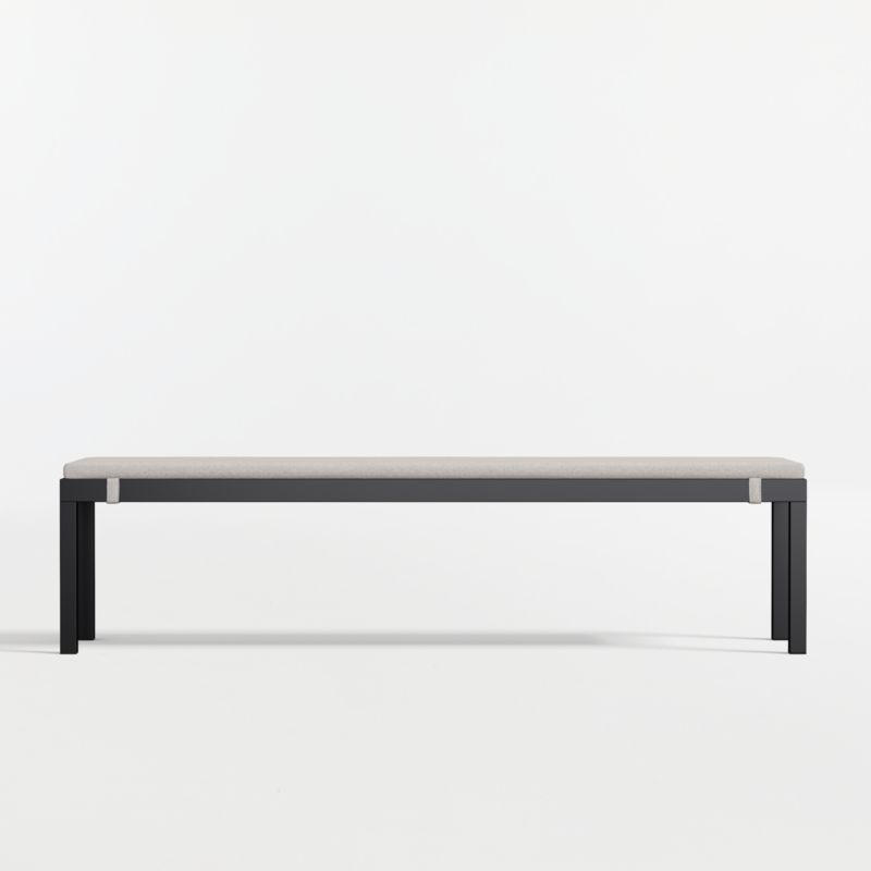 Alfresco Black Metal Outdoor Dining Bench with Cast Ash Sunbrella ® Cushion - image 5 of 7