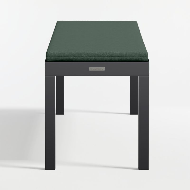 Alfresco Black Metal Outdoor Dining Bench with Cast Ivy Sunbrella ® Cushion - image 6 of 7