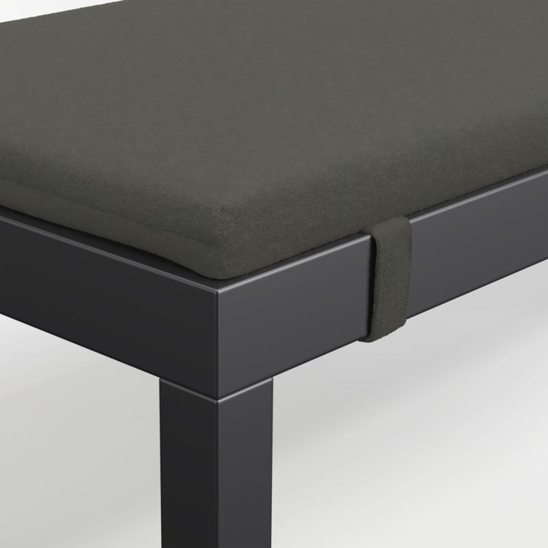 Alfresco Black Metal Outdoor Dining Bench with Cast Charcoal Sunbrella ® Cushion - image 8 of 8