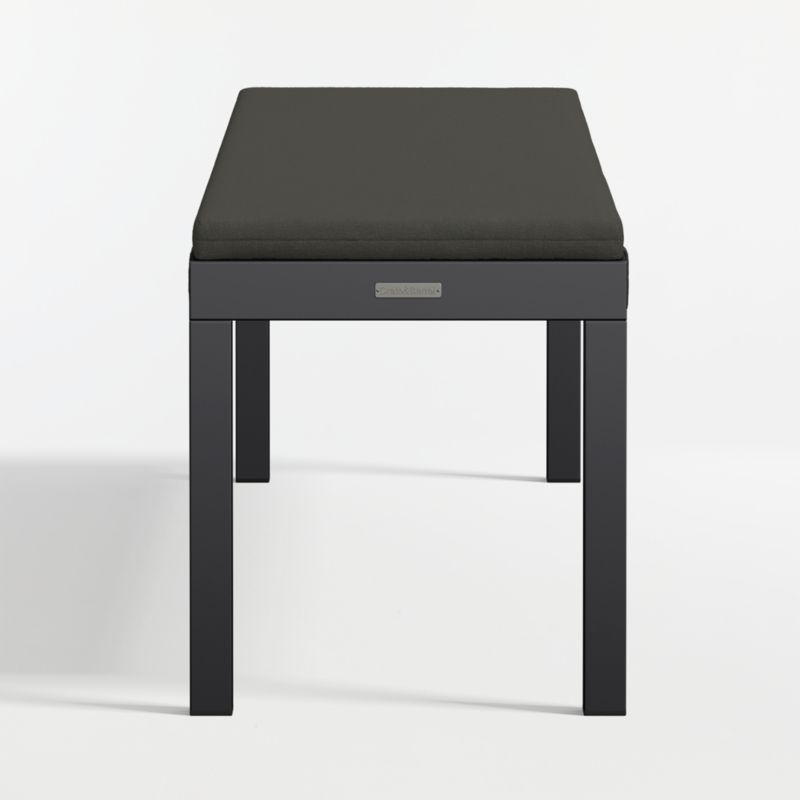 Alfresco Black Metal Outdoor Dining Bench with Cast Charcoal Sunbrella ® Cushion - image 7 of 8