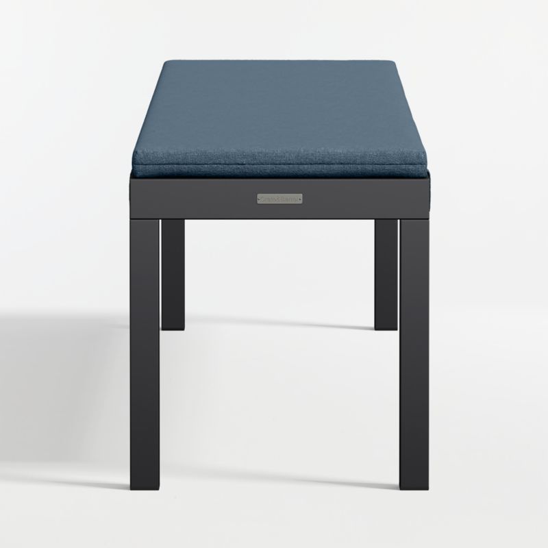 Alfresco Black Metal Outdoor Dining Bench with Cast Harbor Sunbrella ® Cushion - image 6 of 7