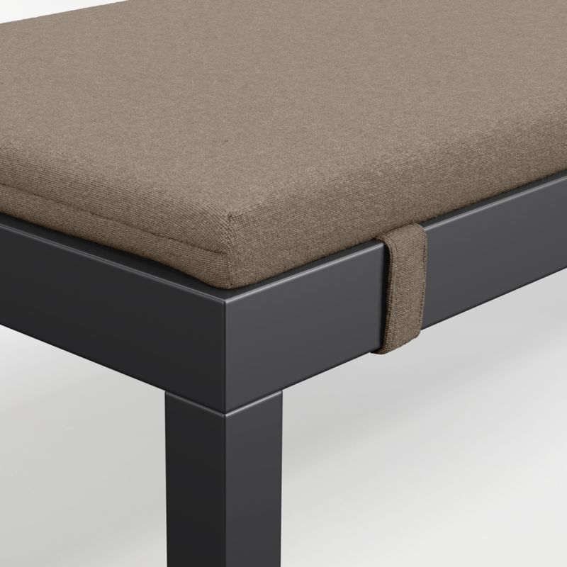 Alfresco Black Metal Outdoor Dining Bench with Cast Shale Sunbrella ® Cushion - image 7 of 7