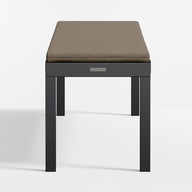 Alfresco Black Metal Outdoor Dining Bench with Cast Shale Sunbrella ® Cushion - image 6 of 7