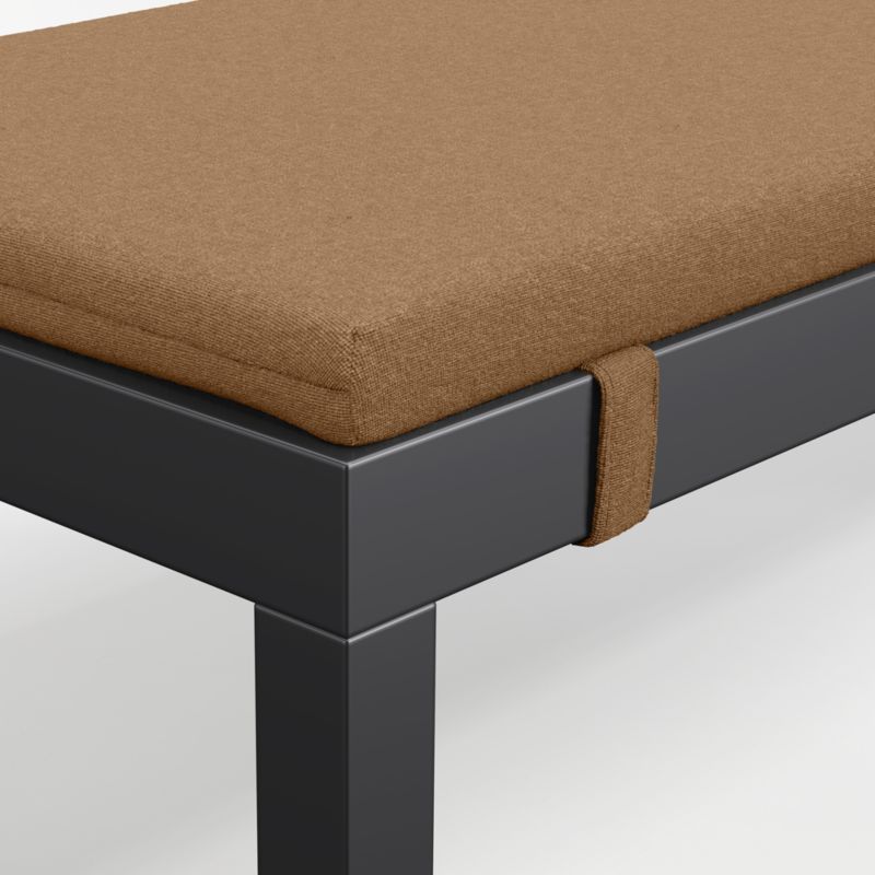 Alfresco Black Metal Outdoor Dining Bench with Cast Teak Sunbrella ® Cushion - image 7 of 7