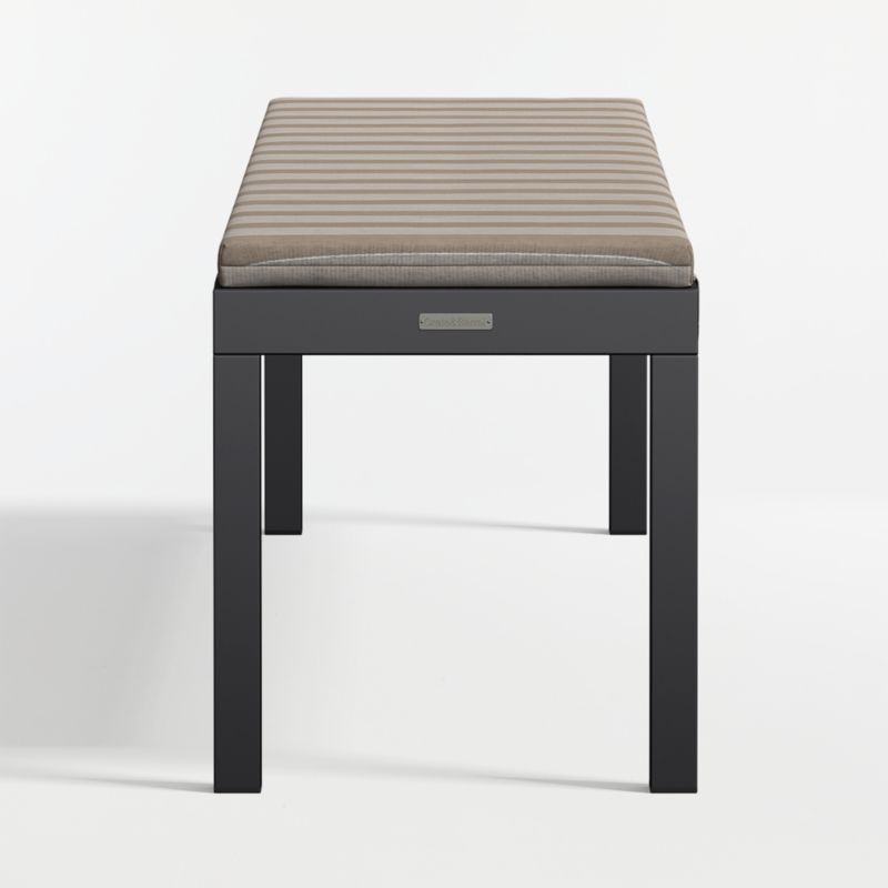 Alfresco Black Metal Outdoor Dining Bench with Range Dune Sunbrella ® Cushion - image 6 of 6