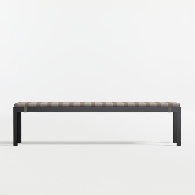 Alfresco Black Metal Outdoor Dining Bench with Range Dune Sunbrella ® Cushion - image 5 of 6