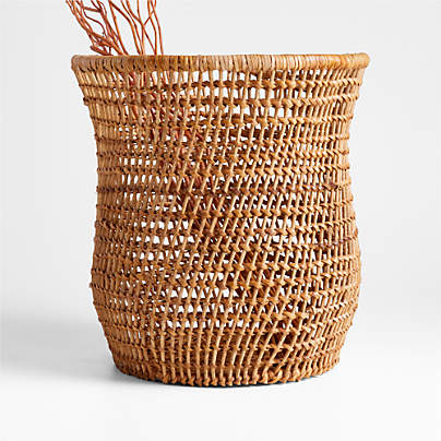 Algarve Small Light Brown Woven Vase 12"