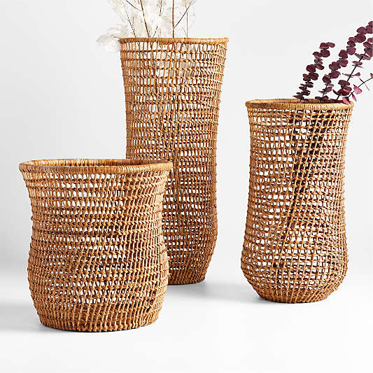 Algarve Light Brown Woven Vases