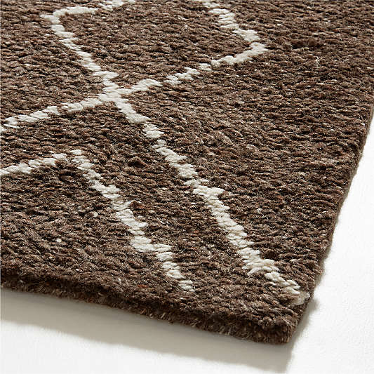 Algiers Wool Hand-Knotted Brown Area Rug 9'x12'