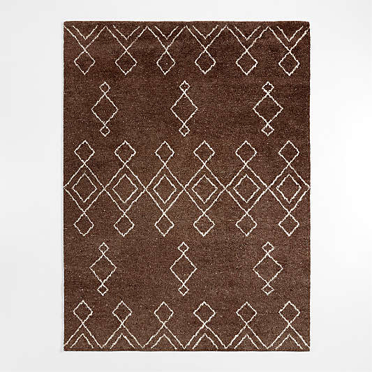 Algiers Wool Hand-Knotted Brown Area Rug 10'x14'