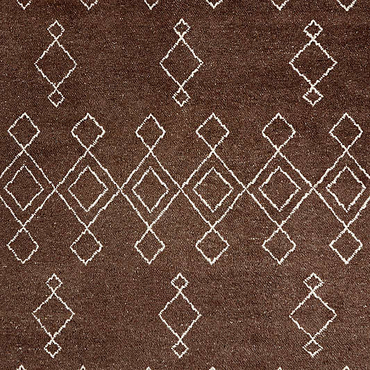 Algiers Wool Hand-Knotted Brown Rug Swatch 12"x18"