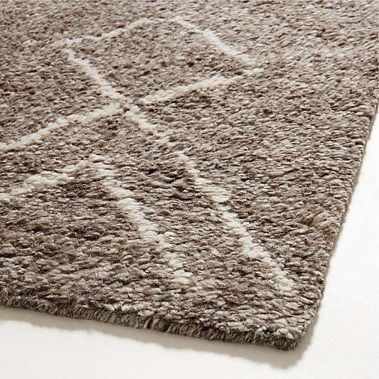 Algiers Wool Hand-Knotted Grey Rug Swatch 12"x18"