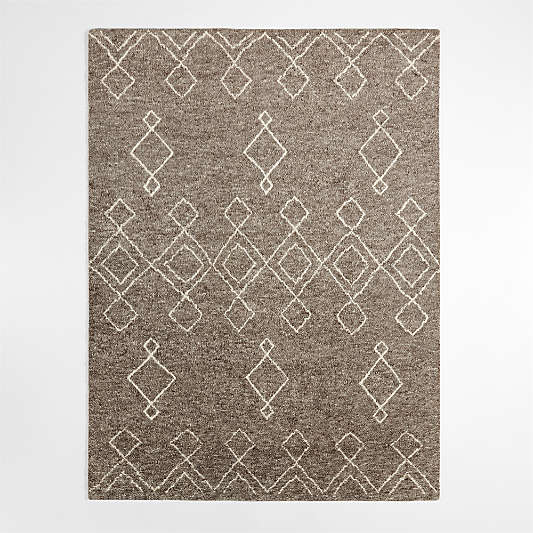 Algiers Wool Hand-Knotted Grey Rug Swatch 12"x18"