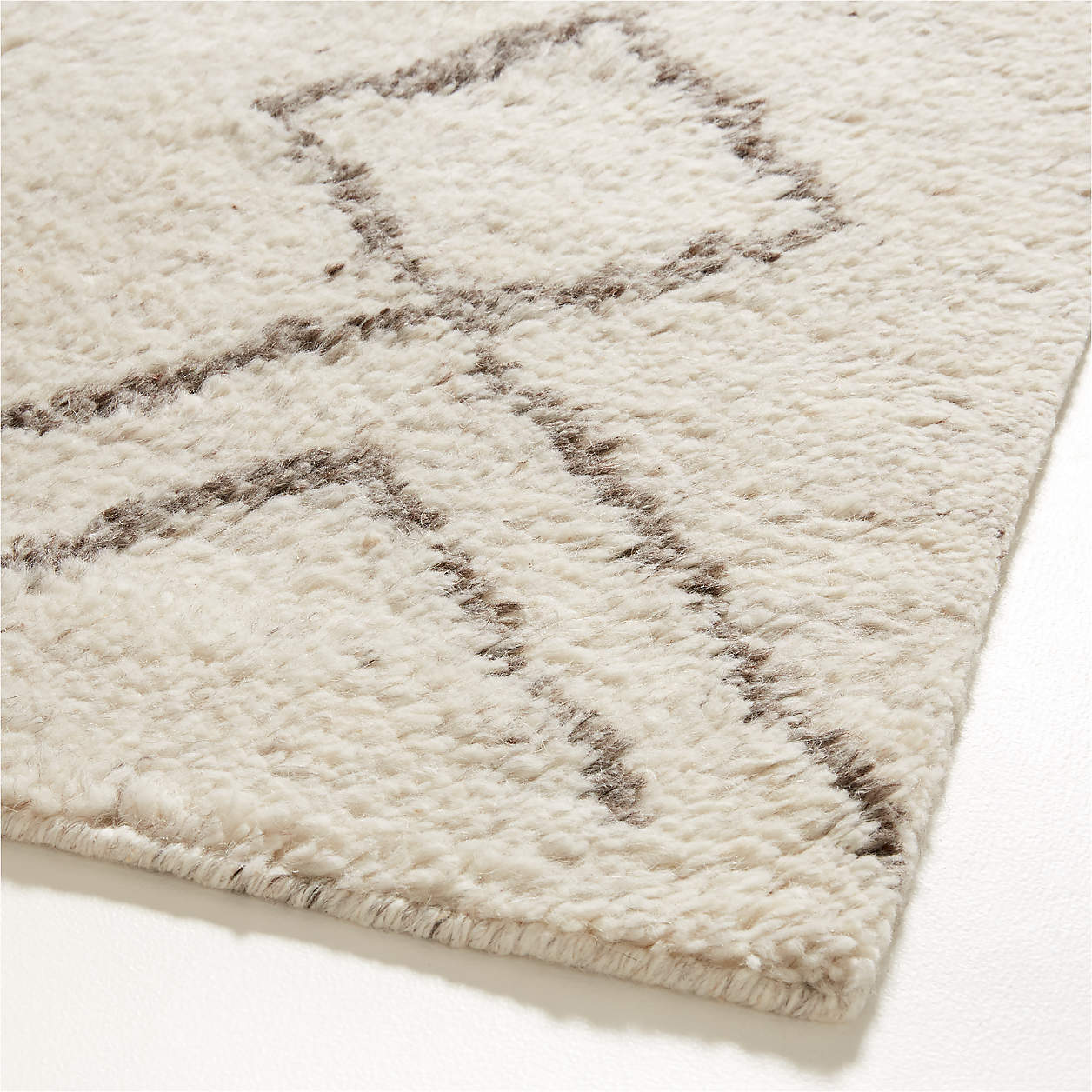 Algiers Wool Hand-Knotted Ivory White Rug Swatch 12