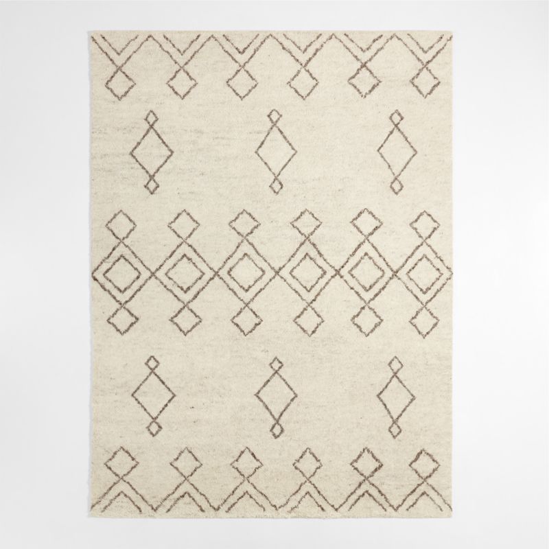 Algiers Wool Hand-Knotted Ivory Area Rug 6'x9' - image 1 of 5