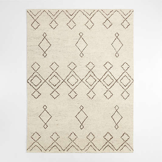 Algiers Wool Hand-Knotted Ivory Area Rug 6'x9'