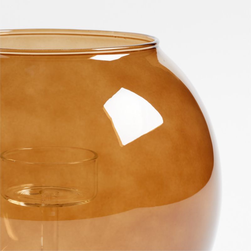 Alina Amber Glass Large Tealight Holder - image 5 of 7