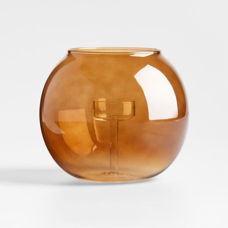 Alina Amber Glass Large Tealight Holder - image 4 of 7