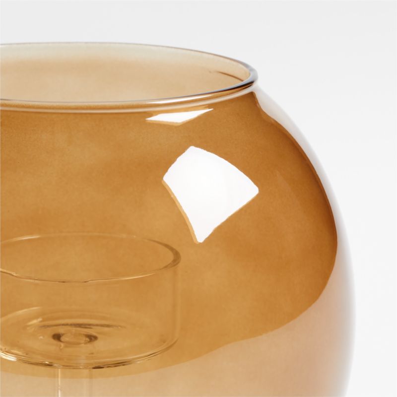 Alina Amber Glass Small Tealight Holder - image 3 of 5