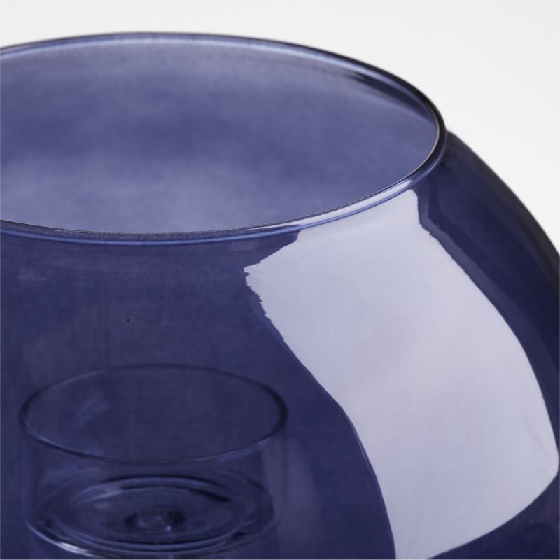 Alina Deep Blue Glass Tealight Candle Holder