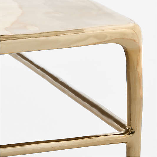 Alira Polished Brass Cast Aluminum 40" Square Coffee Table