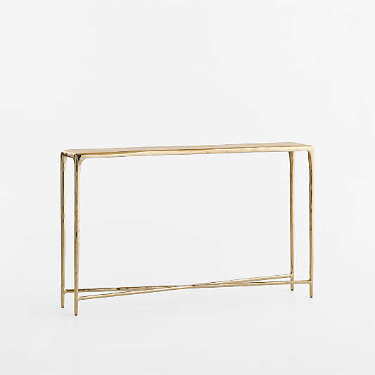 Alira Polished Brass Cast Aluminum 50" Console Table