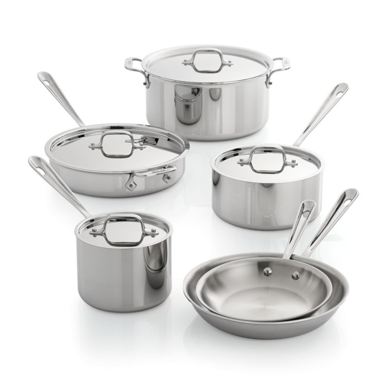 Crate&Barrel Calphalon ® Signature 10-Piece Stainless Steel Cookware Set  with Double Bonus