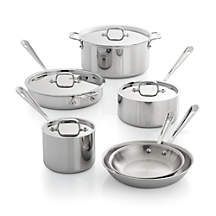 All-Clad D3 3-Ply Stainless Steel 10-Piece Cookware Set + Reviews | Crate & Barrel