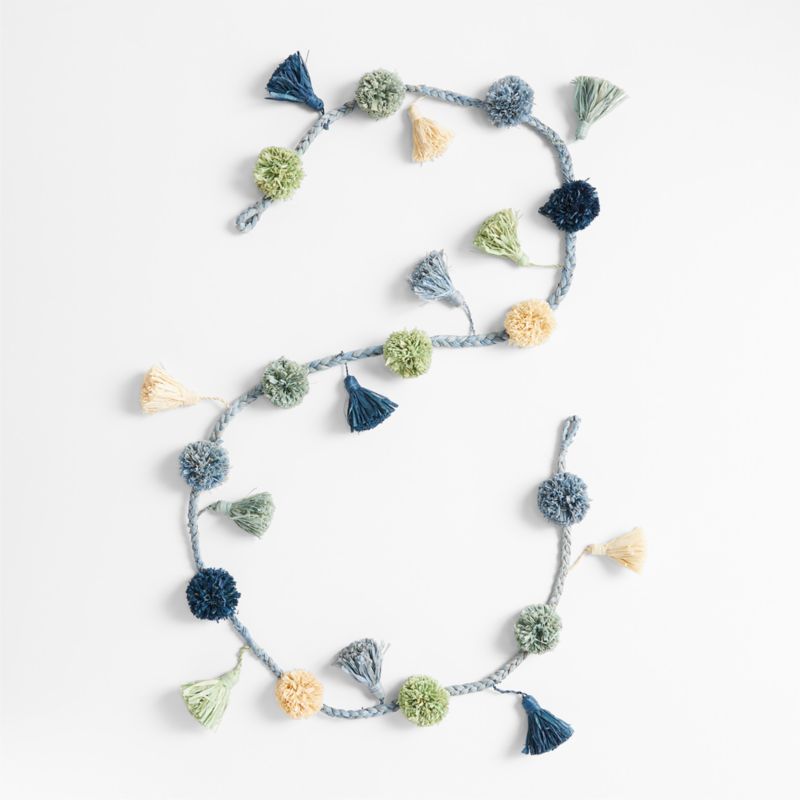 All Across Africa Blue Pom Pom Garland - image 4 of 6