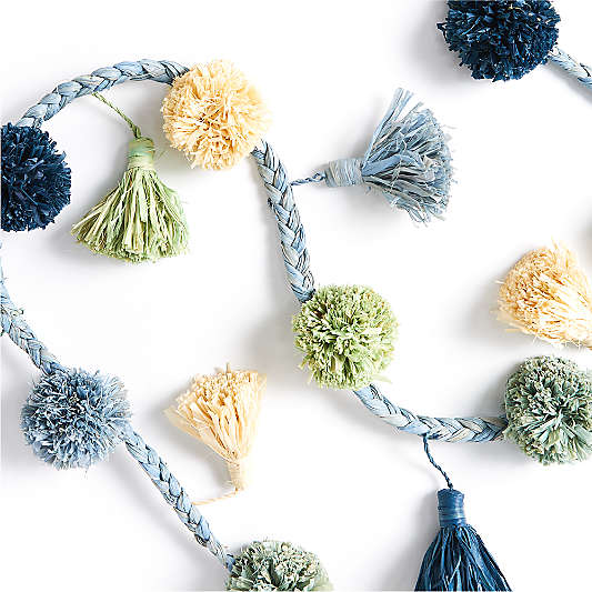 All Across Africa Blue Pom Pom Garland