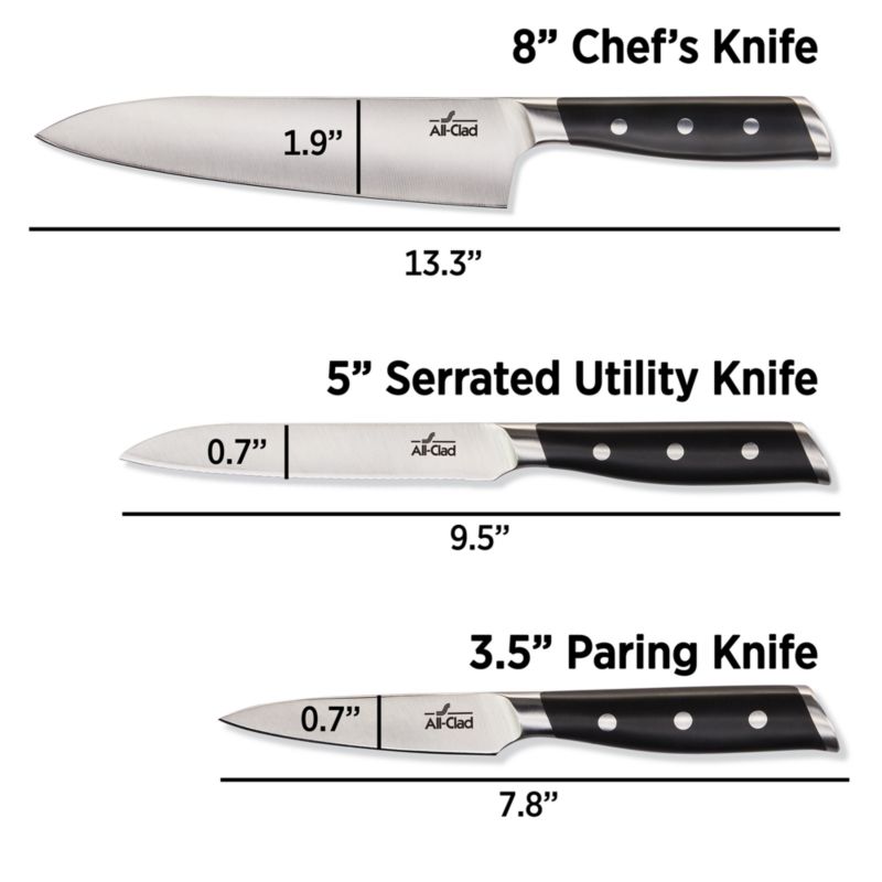 All-Clad Forged 3-Piece Knife Set + Reviews | Crate & Barrel