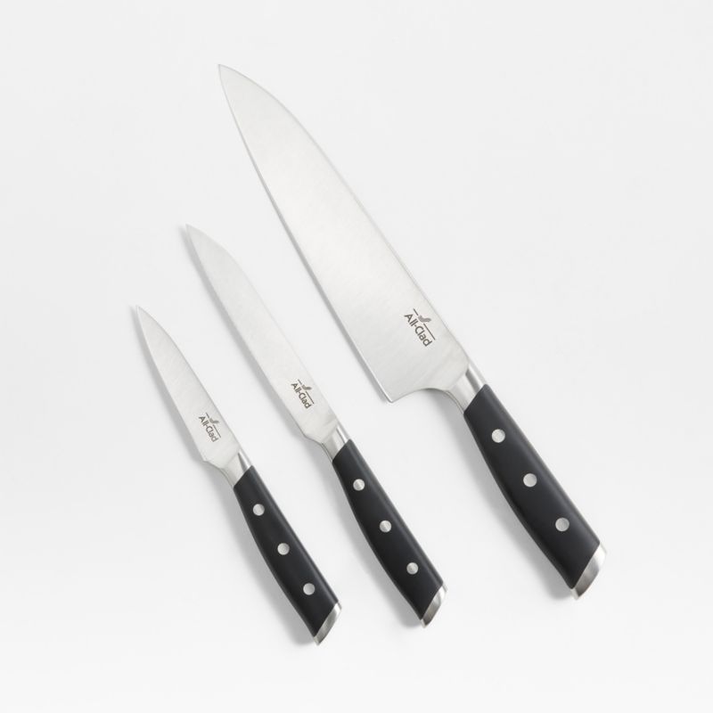 All-Clad Forged Chef's, Utility & Paring Knife Set, Black