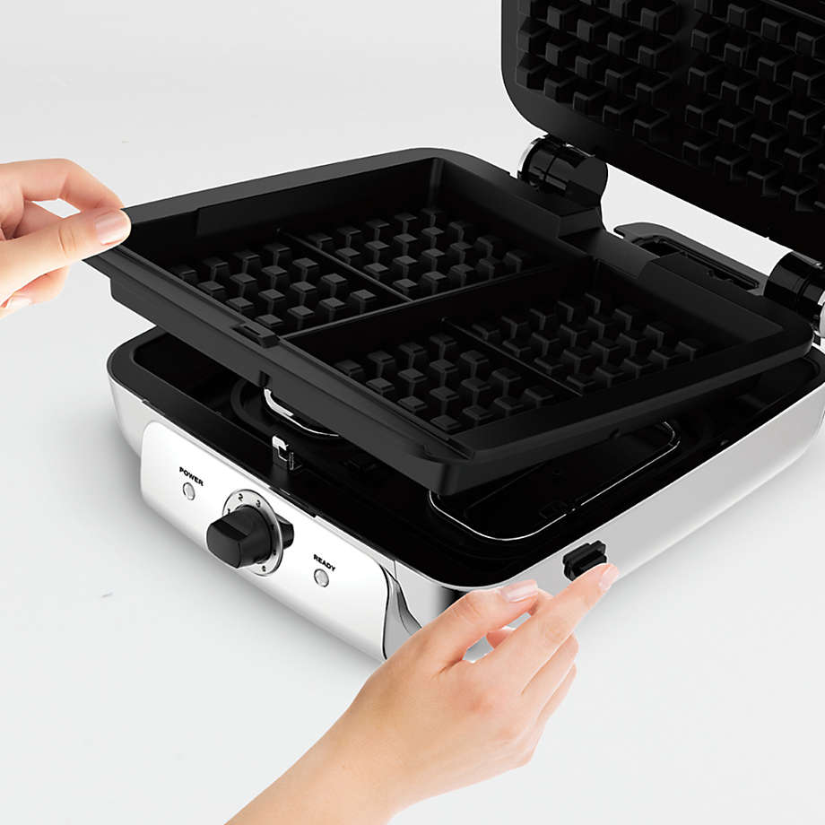 All-Clad 4-Slice Stainless Steel Waffle Maker with Removable 