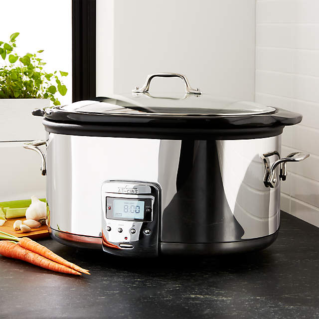  All-Clad Electrics Stainless Steel and Ceramic Slow Cooker with  Insert and Lid 6.5 Quart Nonstick 320 Watts Oval Shaped, Programmable,  Dishwasher Safe: Home & Kitchen