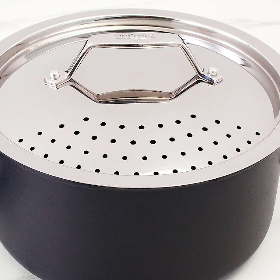 All Clad 6-Qt. Stainless Steel Non-Stick Multipot with Strainer Lid | Crate & Barrel