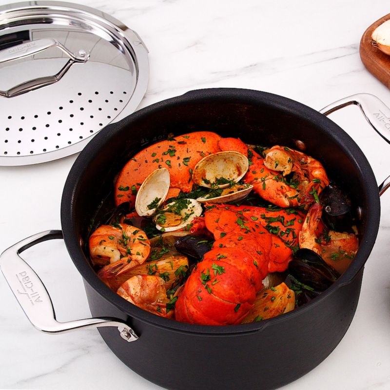 All Clad 6-Qt. Stainless Steel Non-Stick Multipot with Strainer Lid - image 7 of 7